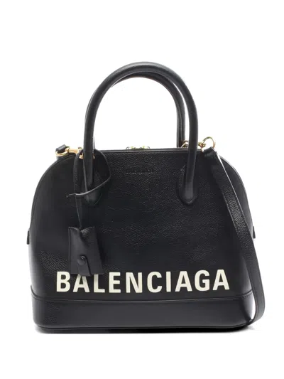 Pre-owned Balenciaga 2010s Small Ville Two-way Leather Tote Bag In Black