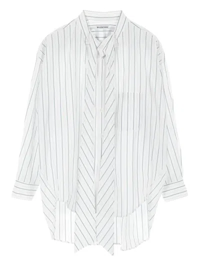 Pre-owned Balenciaga 2010s Striped Shirt In White