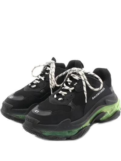 Pre-owned Balenciaga 2010s Triple S Lace-up Sneakers In Black