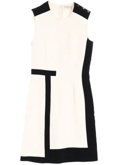 Pre-owned Balenciaga 2010s Two-tone Dress In Neutrals