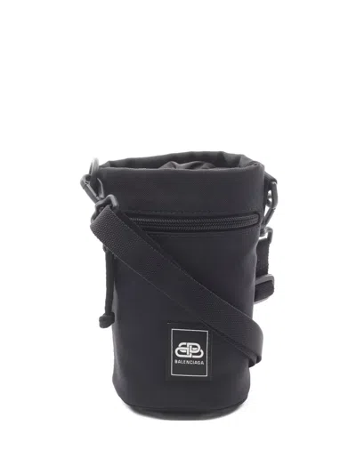 Pre-owned Balenciaga 2010s Weekend Bottle Holder Logo-plaque Sholder Bag In Black