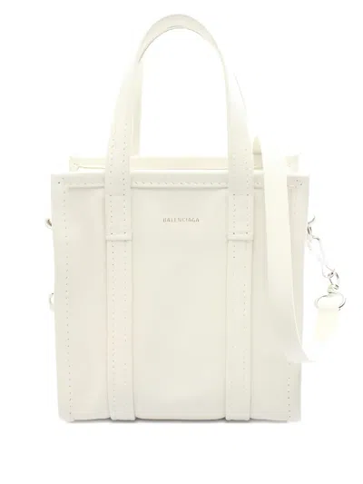 Pre-owned Balenciaga 2010s Xxs Bazar Shopper Leather Tote Bag In White