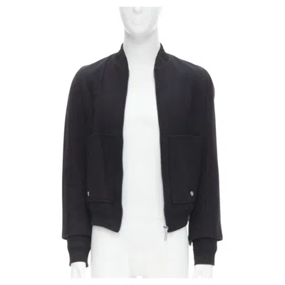 Pre-owned Balenciaga 2011 Ghesquiere Black Wool Double Sleeve Bomber Jacket Eu44 Xs