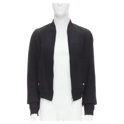 Pre-owned Balenciaga 2011 Ghesquiere Black Wool Double Sleeve Bomber Jacket Eu44 Xs
