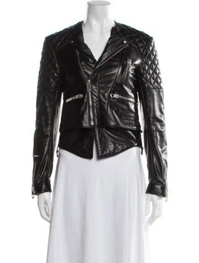 Pre-owned Balenciaga 2011 Leather Biker Biker Jacket In Brown