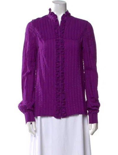 Pre-owned Balenciaga 2011 Silk Blouse In Purple