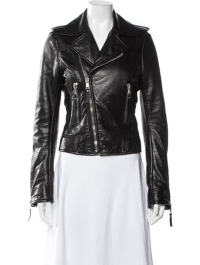 Pre-owned Balenciaga 2012 Lamb Leather Biker Jacket In Black