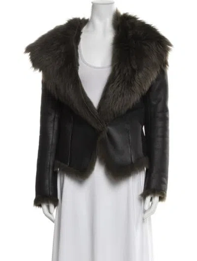 Pre-owned Balenciaga 2012 Lamb Leather Fur Jacket In Black