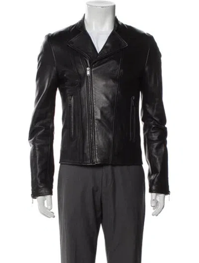 Pre-owned Balenciaga 2012 Lamb Leather Moto Jacket In Black