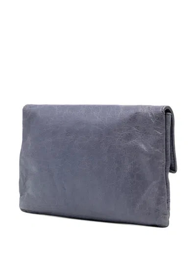 Pre-owned Balenciaga 2012 Lambskin Motocross Giant 12 Envelope Clutch Bag In Purple