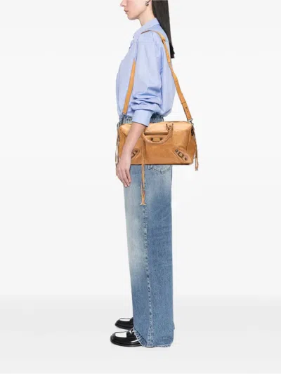 Pre-owned Balenciaga 2012 Lambskin Motocross Polly Satchel In Brown