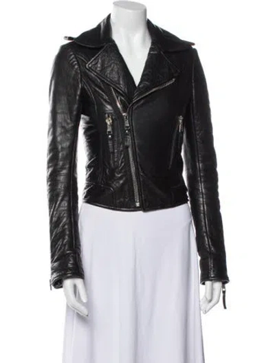 Pre-owned Balenciaga 2012 Leather Biker Jacket In Black