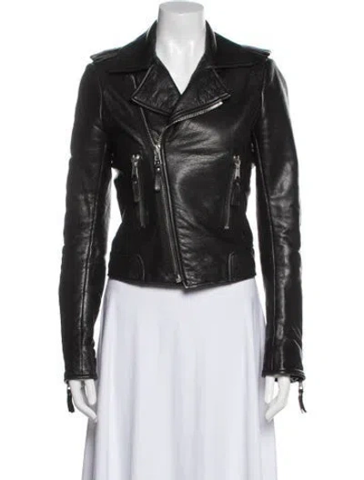 Pre-owned Balenciaga 2012 Leather Biker Jacket In Black