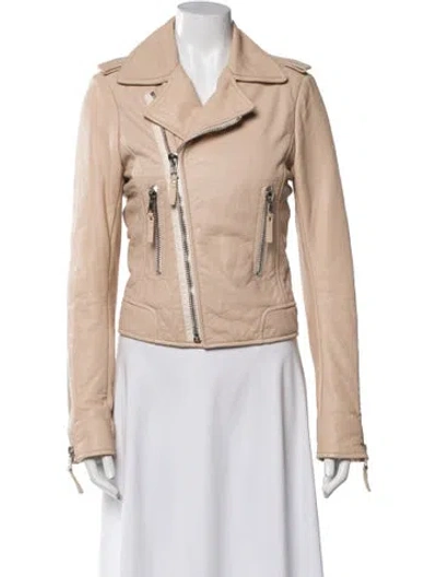 Pre-owned Balenciaga 2012 Leather Biker Jacket In Neutral