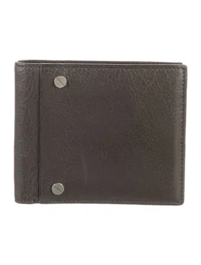 Pre-owned Balenciaga 2012 Screw Stud Bifold Wallet In Grey