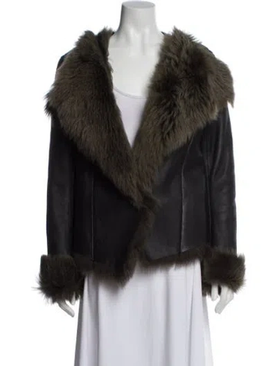 Pre-owned Balenciaga 2012 Shearling Fur Jacket W/ Tags In Blue