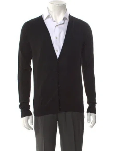 Pre-owned Balenciaga 2012 Wool Cardigan In Black