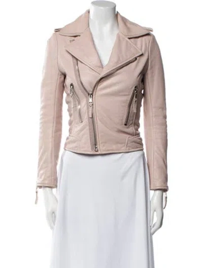 Pre-owned Balenciaga 2013 Lamb Leather Biker Jacket In Neutral