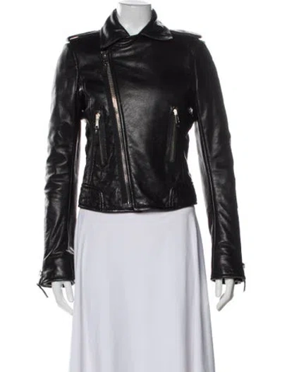 Pre-owned Balenciaga 2013 Leather Biker Jacket In Black