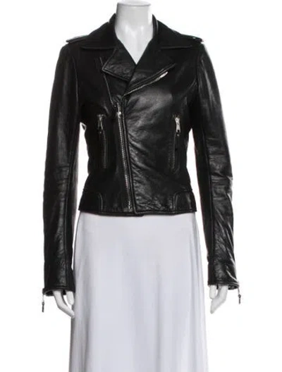 Pre-owned Balenciaga 2013 Leather Biker Jacket In Black