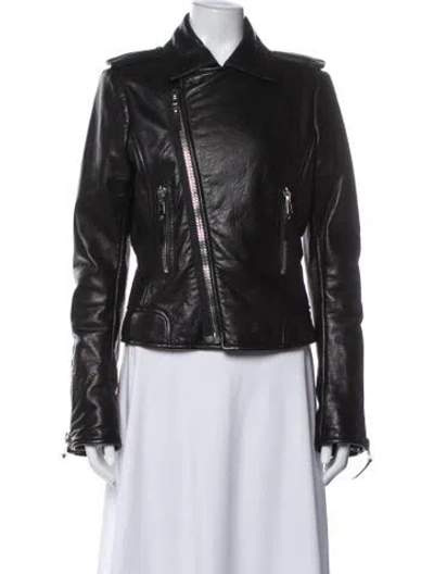 Pre-owned Balenciaga 2013 Leather Biker Jacket In Black