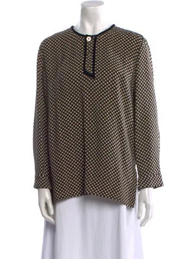 Pre-owned Balenciaga 2013 Polka Dot Print Blouse In Black
