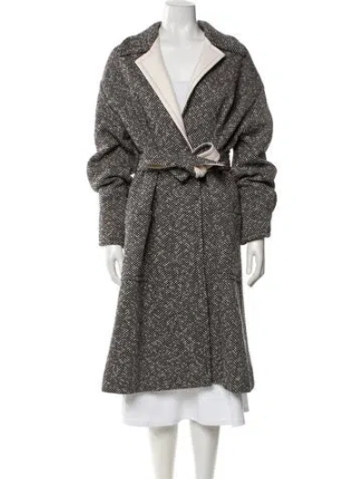 Pre-owned Balenciaga 2013 Tweed Pattern Trench Coat In Multi