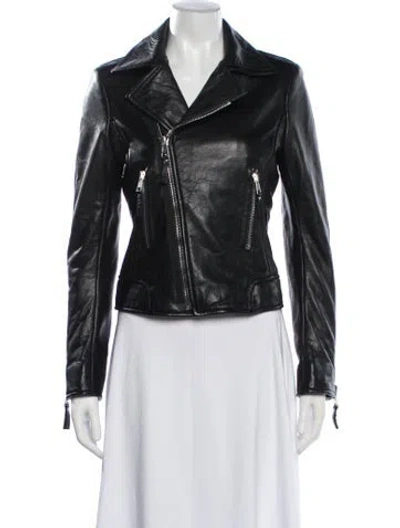 Pre-owned Balenciaga 2013-2014 Lamb Leather Biker Jacket In Blue