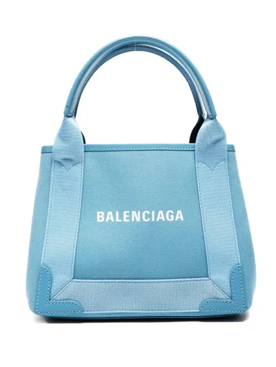 Pre-owned Balenciaga 2014-2024 Mini Cabas Tote Bag In Blue
