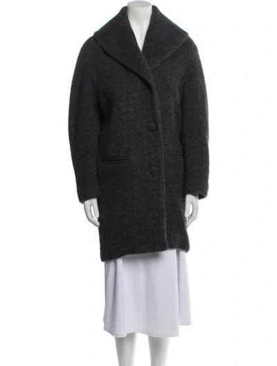 Pre-owned Balenciaga 2014 Alpaca Fur Coat In Gray