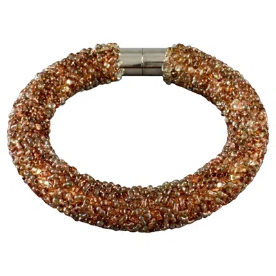 Pre-owned Balenciaga 2014 Beaded Bronze Tube Choker Necklace In Multi