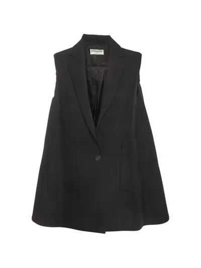 Pre-owned Balenciaga 2014 Bell-shaped Blazer Vest In Black