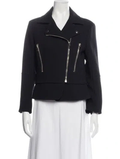 Pre-owned Balenciaga 2014 Biker Jacket In Blue