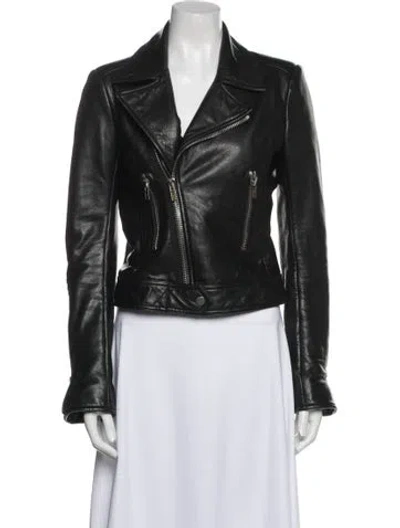 Pre-owned Balenciaga 2014 Leather Biker Jacket In Black