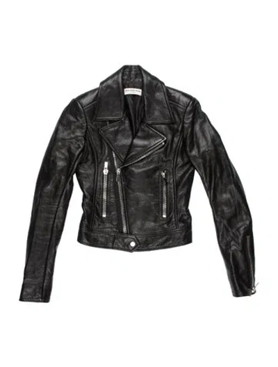 Pre-owned Balenciaga 2014 Leather Biker Jacket In Black