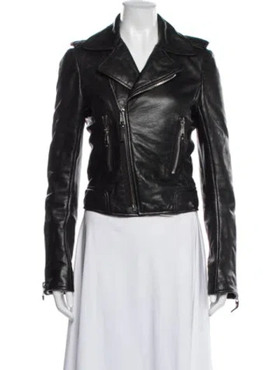 Pre-owned Balenciaga 2014 Leather Biker Jacket In Black
