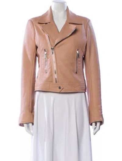 Pre-owned Balenciaga 2014 Leather Biker Jacket In Pink