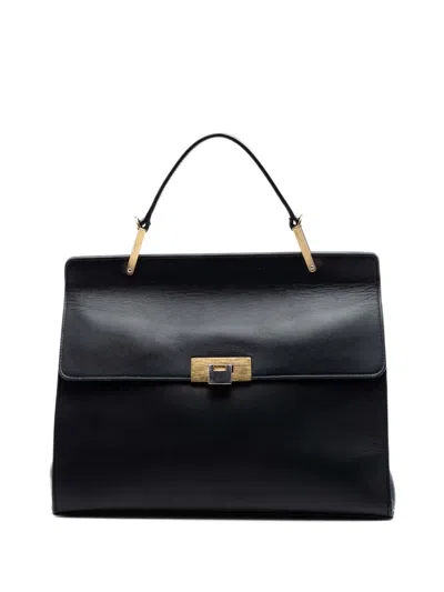 Pre-owned Balenciaga 2014 Leather Le Dix Cartable Top Handle Bag Satchel In Black