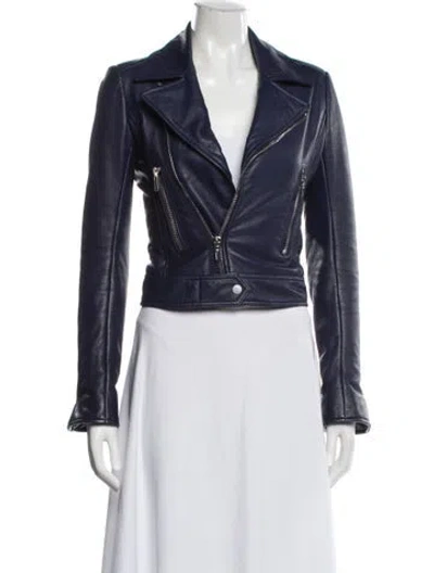 Pre-owned Balenciaga 2014 Perfecto Biker Jacket In Blue