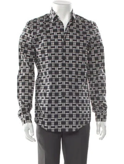 Pre-owned Balenciaga 2014 Plaid Print Shirt In Black