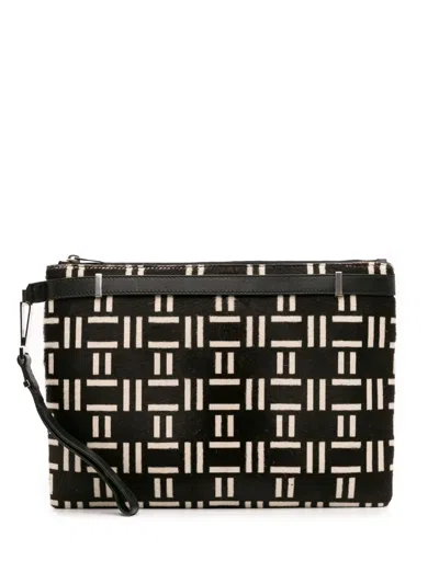 Pre-owned Balenciaga 2014 Pony Hair Clutch Bag In Black
