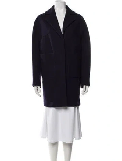 Pre-owned Balenciaga 2014 Virgin Wool Coat In Blue