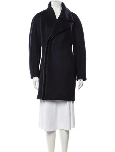 Pre-owned Balenciaga 2014 Virgin Wool Coat In Blue
