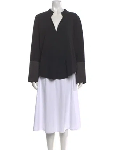 Pre-owned Balenciaga 2014 V-neck Blouse In Black