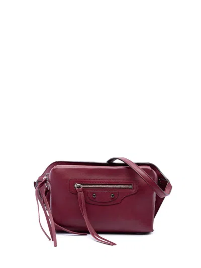 Pre-owned Balenciaga 2015 Calfskin Papier Belt Bag In Red