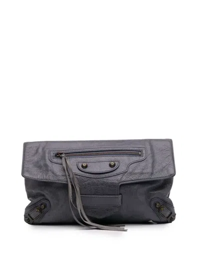 Pre-owned Balenciaga 2015 Lambskin Motocross Classic City Clutch Bag