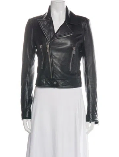 Pre-owned Balenciaga 2015 Leather Biker Jacket In Black