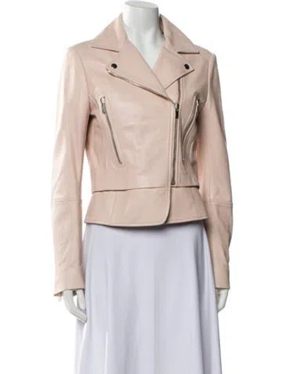 Pre-owned Balenciaga 2015 Leather Biker Jacket In Pink