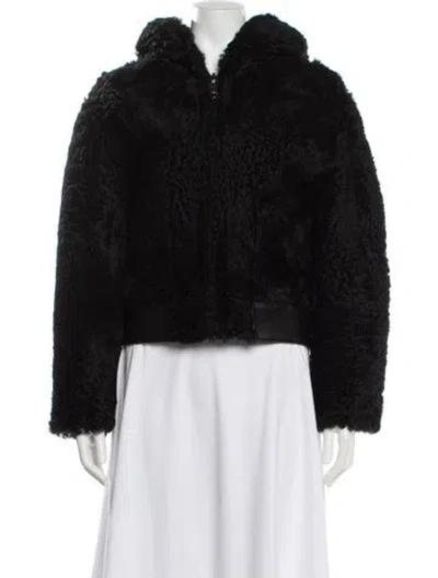Pre-owned Balenciaga 2015 Reversible Faux Fur Jacket In Black