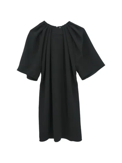 Pre-owned Balenciaga 2015 Round-neck Midi Dress In Black